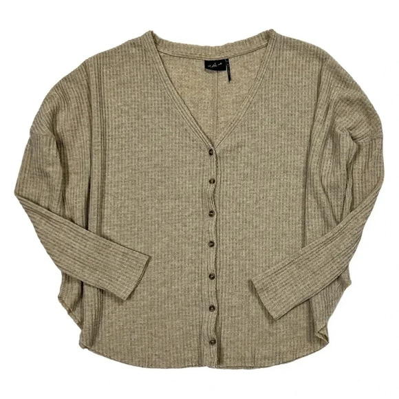 Urban Outfitters - Out From Under Waffle Knit Oversized Cardigan - Picture 1 of 6